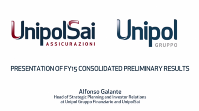 Video webcast preliminary results as at 31 december 2015